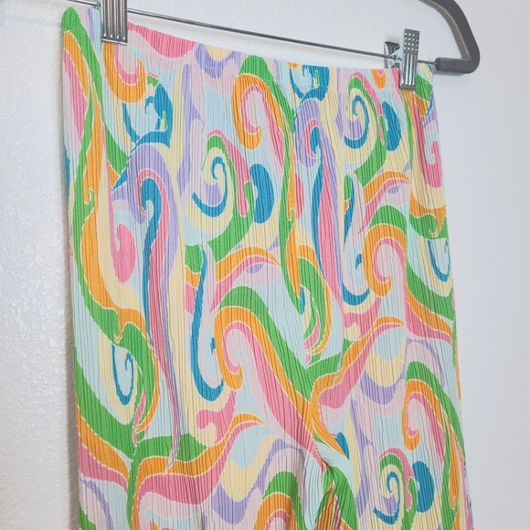 Never Fully Dressed Pastel Groove Plisse Trouser Pants Size 6 - Picture 9 of 12